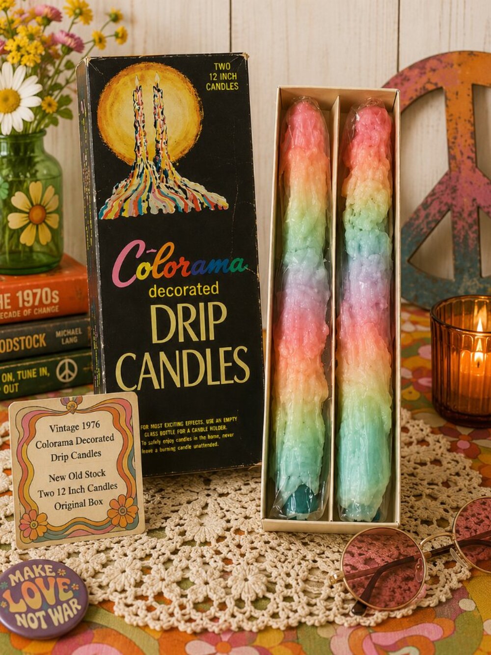Colorama Decorated Drip Candles